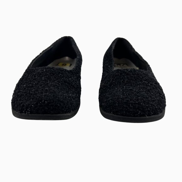 Womens 9M Witchy Black Fairy Shimmering Textured Rubber Soled Flats by 9 & Co. - Picture 3 of 12